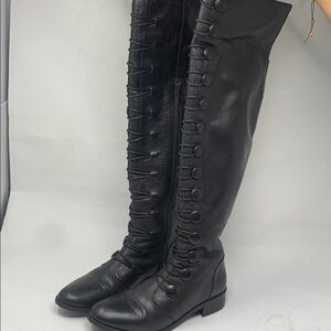 Ted & muffy leather black tall boots size 38